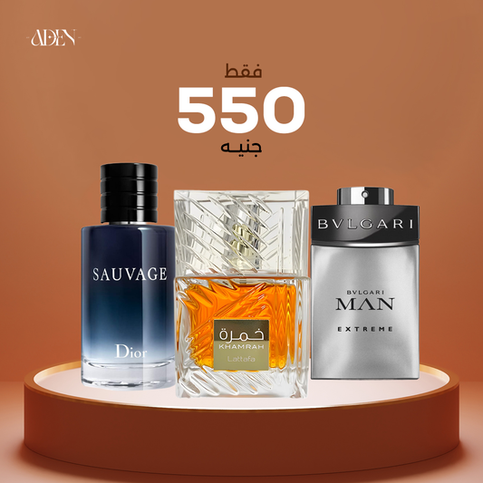 عرض مجموعة عطر خمرة 40 مل + عطر بلغاري 30 مل + عطر سوفاج 30 مل