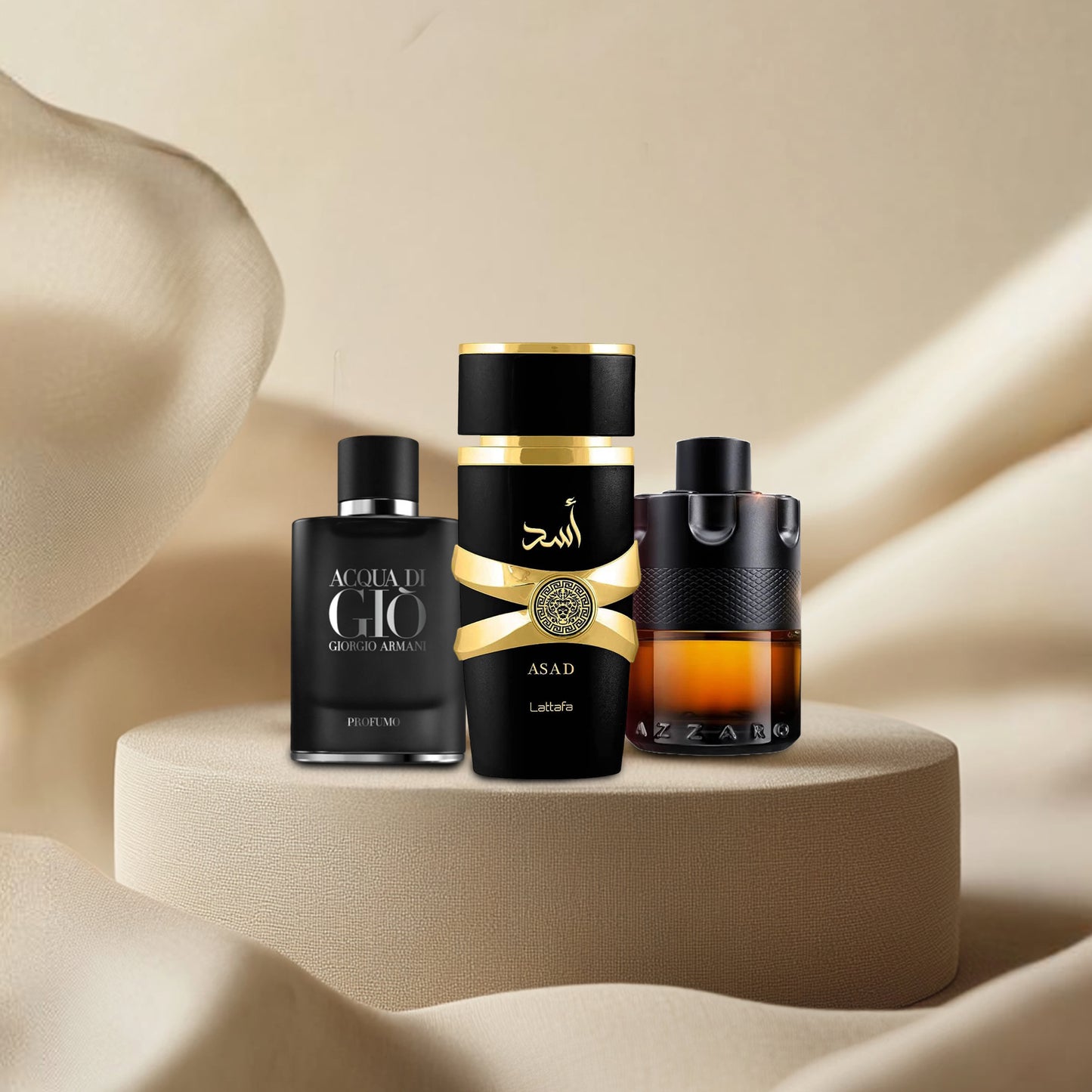 أسد + ازارو وونتد باي نايت + دي جيو بلاك | حجم 100 مللي