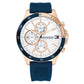 Tommy Hilfiger Men's Bank Sports Watch - Navy Blue/White/Rose Gold