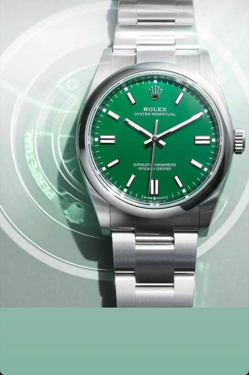 Rolex oyster perpetual in green for men - ADEN MEN -  