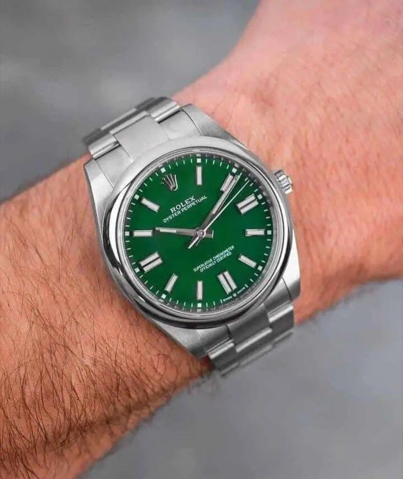 Rolex oyster perpetual in green for men - ADEN MEN -  