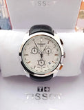 Tissot 1853 Chronograph Watch White Dial with black Leather Belt for Men - ADEN MEN -  