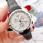 Tissot 1853 Chronograph Watch White Dial with black Leather Belt for Men - ADEN MEN -  