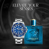 Bundle Versace Eros Perfume + Rolex Submariner Blue Watch - ADEN MEN -  